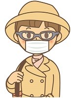 マスクとメガネのイラスト